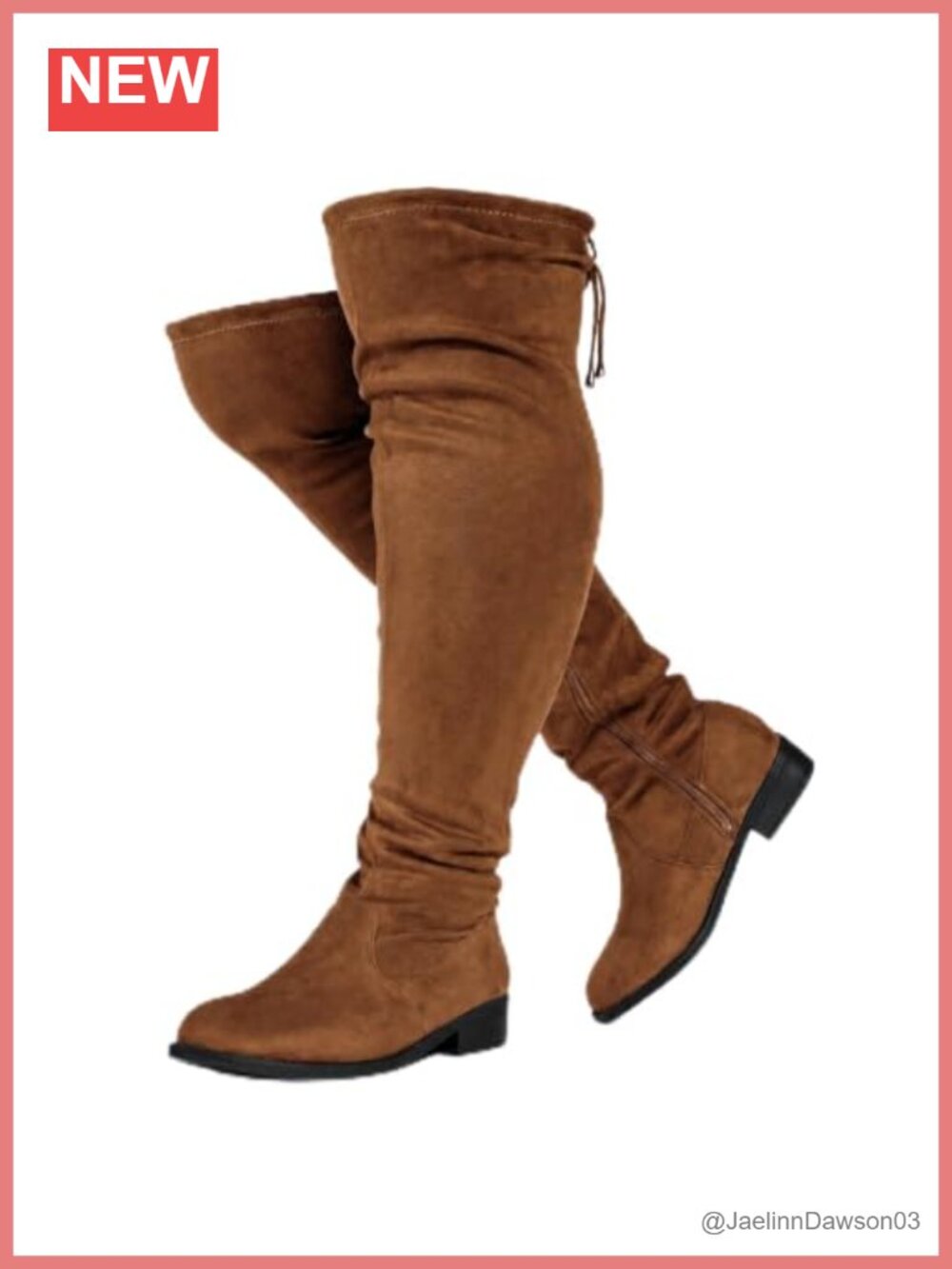 Wide Calf Over Knee Boots Stretchy Vegan Low Heel Wide Width